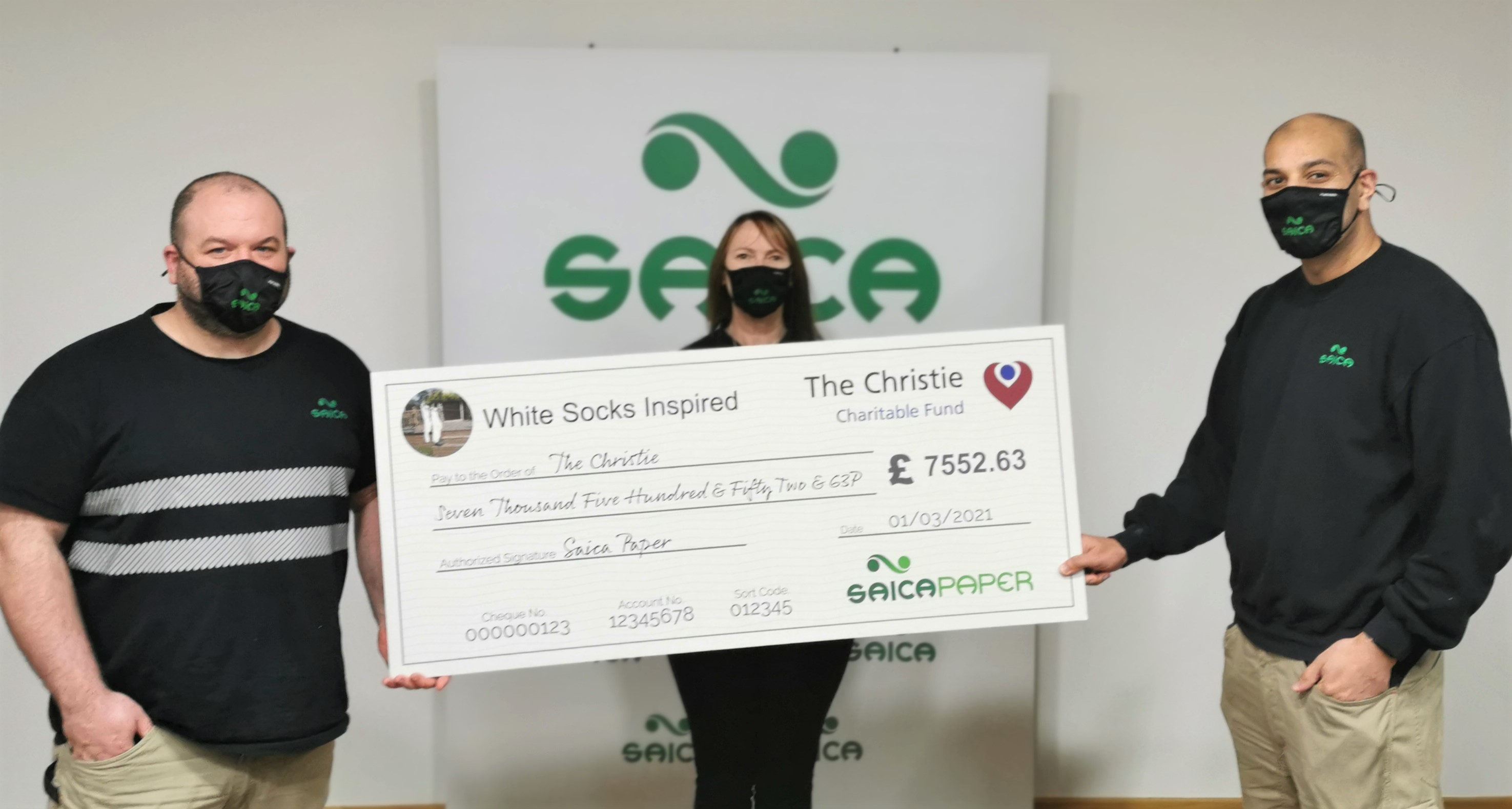 Saica Paper UK donation to The Christie charity